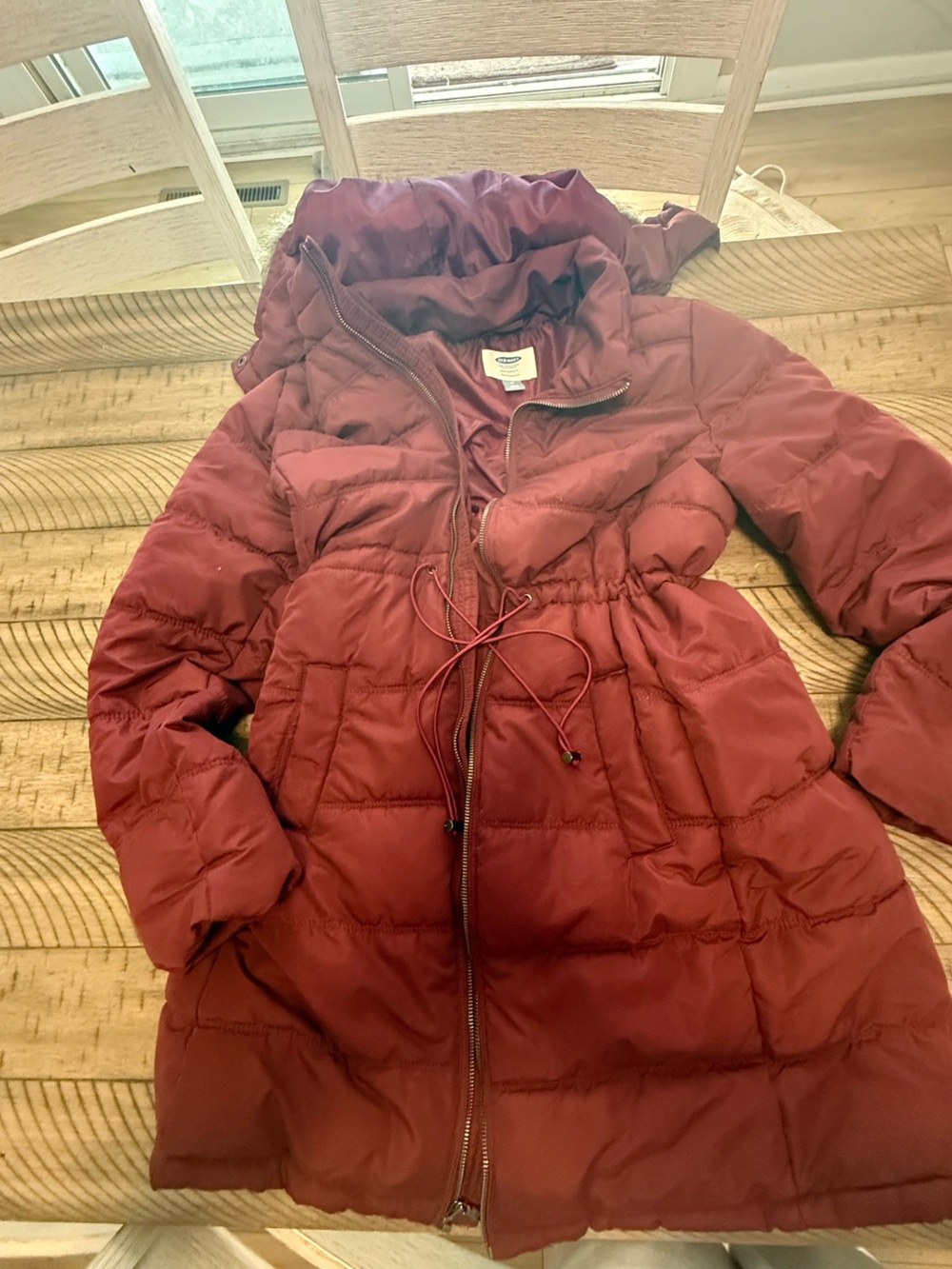 Old Navy Quilted Hooded Puffer Jacket - Burgundy